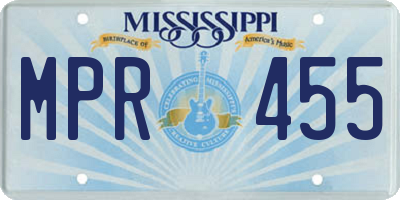 MS license plate MPR455
