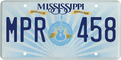 MS license plate MPR458