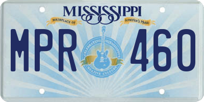 MS license plate MPR460