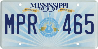 MS license plate MPR465
