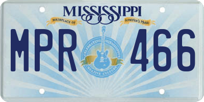 MS license plate MPR466