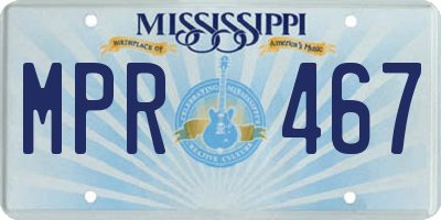 MS license plate MPR467