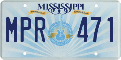 MS license plate MPR471