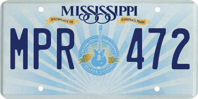 MS license plate MPR472