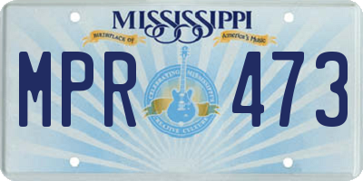 MS license plate MPR473