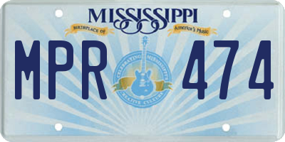MS license plate MPR474