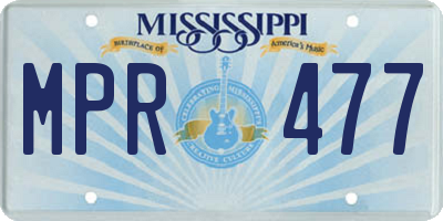 MS license plate MPR477
