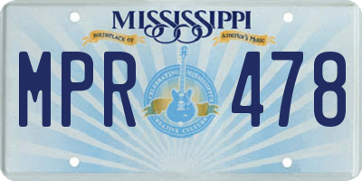 MS license plate MPR478
