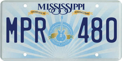 MS license plate MPR480