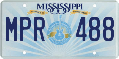 MS license plate MPR488