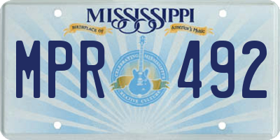 MS license plate MPR492