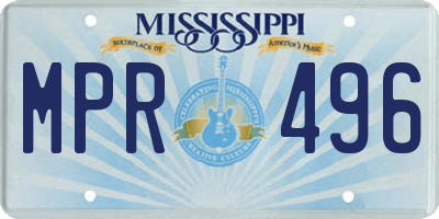 MS license plate MPR496