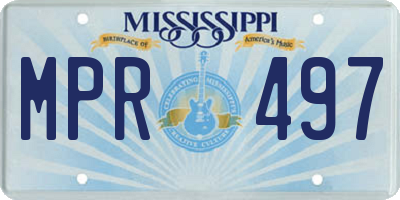 MS license plate MPR497