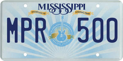 MS license plate MPR500