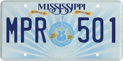 MS license plate MPR501
