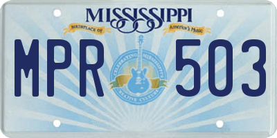 MS license plate MPR503