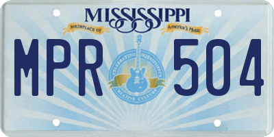 MS license plate MPR504