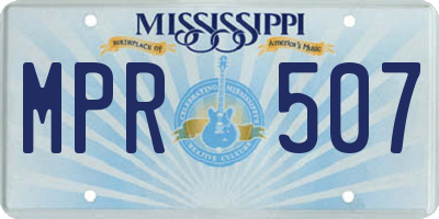 MS license plate MPR507