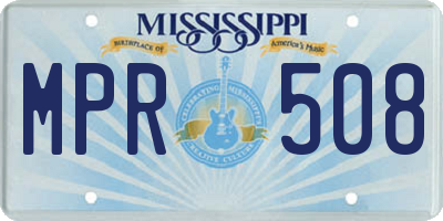 MS license plate MPR508