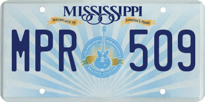 MS license plate MPR509