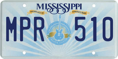 MS license plate MPR510