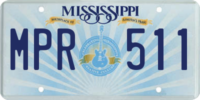 MS license plate MPR511
