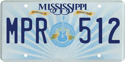 MS license plate MPR512