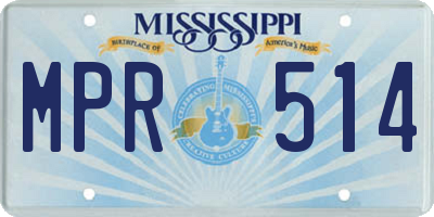 MS license plate MPR514