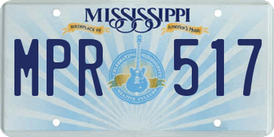 MS license plate MPR517