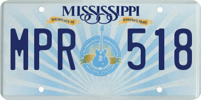 MS license plate MPR518