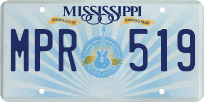 MS license plate MPR519