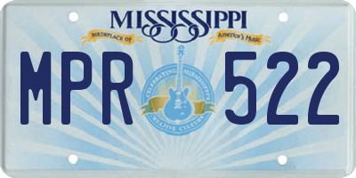 MS license plate MPR522