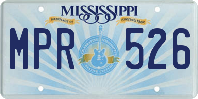 MS license plate MPR526