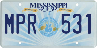 MS license plate MPR531