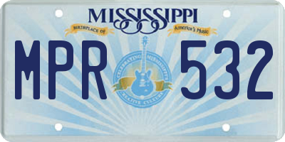 MS license plate MPR532