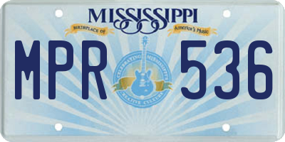 MS license plate MPR536