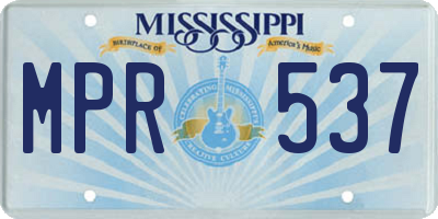 MS license plate MPR537