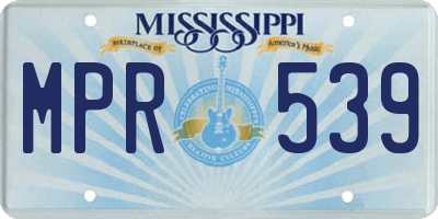 MS license plate MPR539