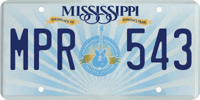 MS license plate MPR543