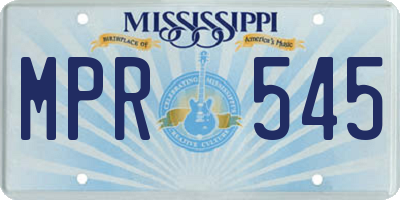 MS license plate MPR545