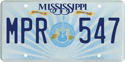 MS license plate MPR547