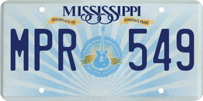 MS license plate MPR549