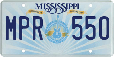MS license plate MPR550