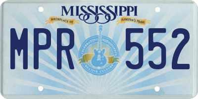 MS license plate MPR552