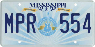 MS license plate MPR554