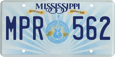 MS license plate MPR562