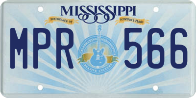 MS license plate MPR566