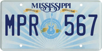 MS license plate MPR567