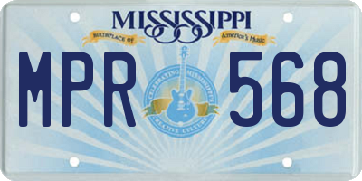 MS license plate MPR568