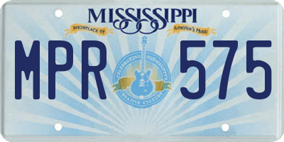 MS license plate MPR575
